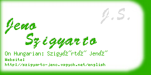 jeno szigyarto business card